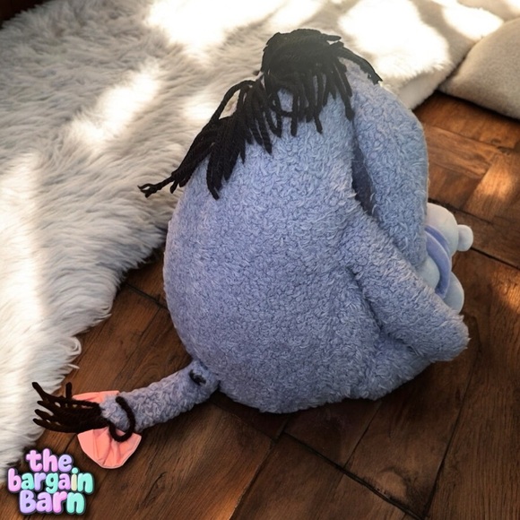 Disney Store Vintage Winnie the Pooh Classic 12” Eeyore w/ Teddy Bear Plush Toy - Picture 3 of 5